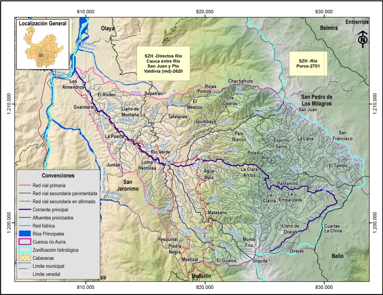 Plan de ordenamiento de recurso hídrico del río Aurra
